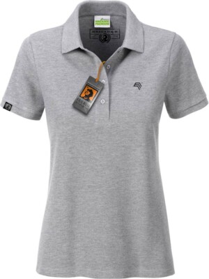 JAN 8009 Bio Baumwolle Basic Polo Shirt Damen Organic COMPANIEER Grau Melange ..