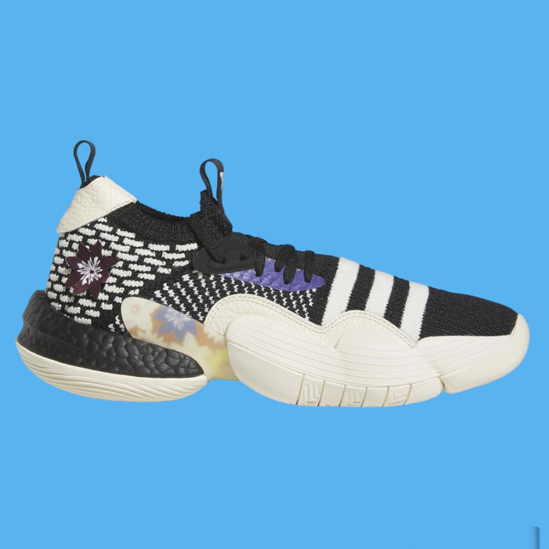 adidas Trae Young 2 Flower Black Ivory Basketball Shoes  display picture 3
