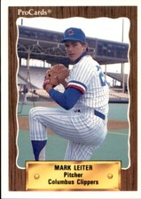1990 Columbus Clippers ProCards 673 Mark Leiter West Caldwell New Jersey NJ Card