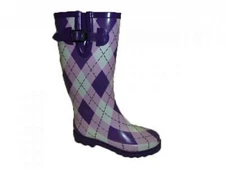 Women's Rain Boots Lady Rubber Argyle Rain Boot