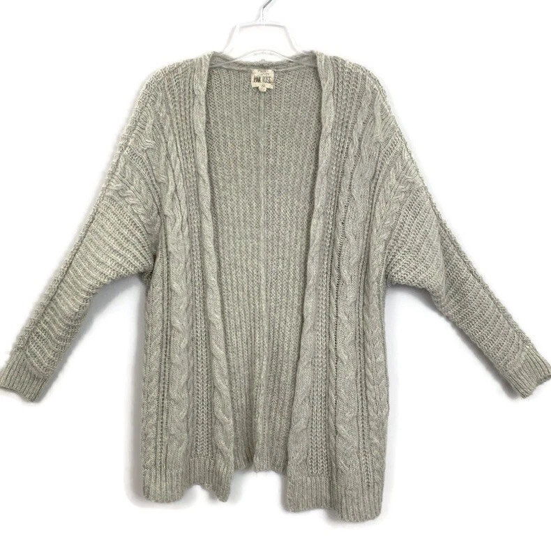 Light pink open front cardigan top