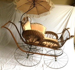 antique wicker pram