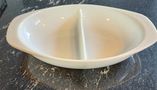 Vintage Pyrex 1063 Milk Glass Divided Dish 1.5 Quart Excellent Condition