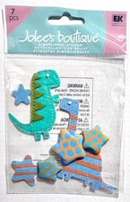 Felt Dinosaurs  Stars Jolee's Stickers Scrapbooking Card Journal