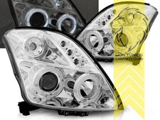 LED Angel Eyes Scheinwerfer für Suzuki Swift 3 MZ EZ chrom