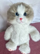 Chongker Stuffed Animals Handmade Realistic Cat Plush Toy Companion Pet White