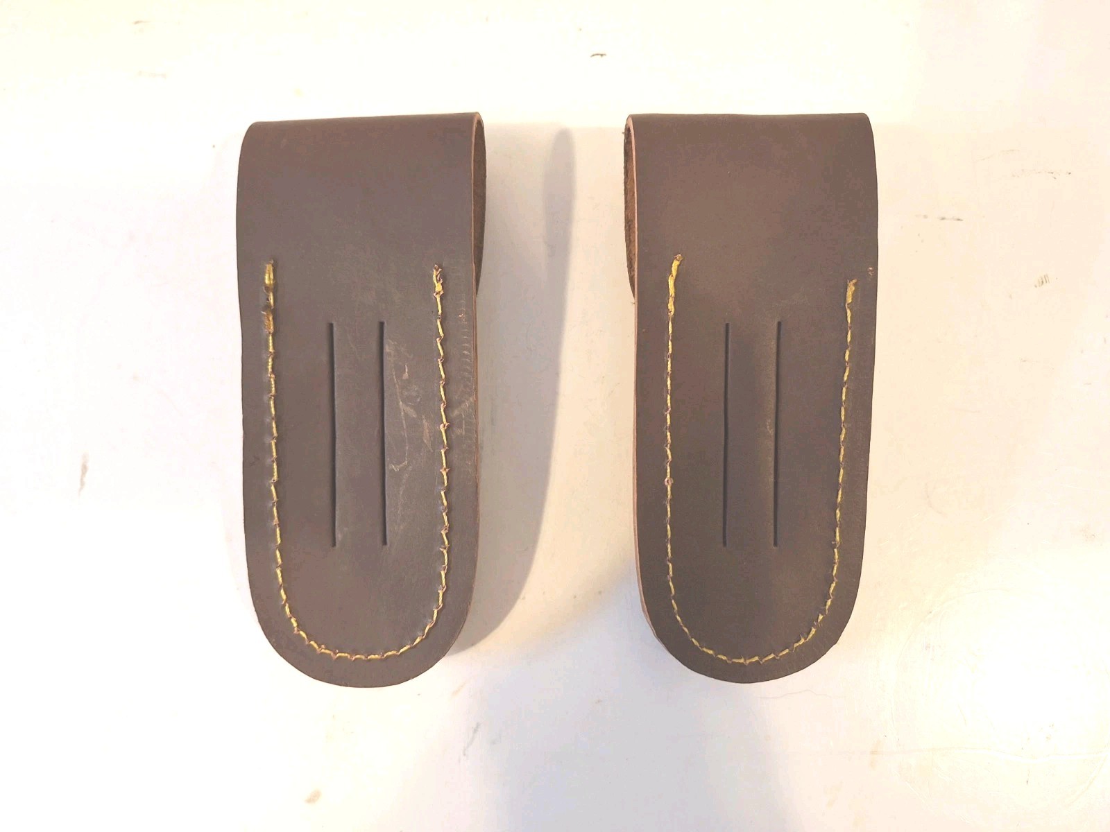 2 Brand New Well Constructed Genuine Leather Pocket Knife Sheaths
