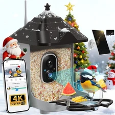 Smart Bird Feeder with Camera, with AI Identify Birds Species & Solar Panel, ...