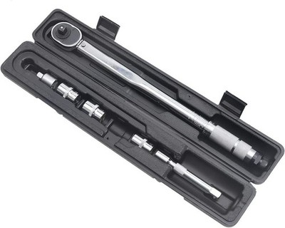 1/2 Zoll Antrieb Click Drehmomentschlüssel 28 210Nm mit Stecknüssen Verlängerung 423900