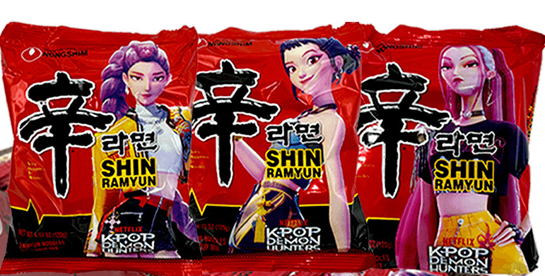 VARIETY 3 PACK!! - Kpop Demon Hunters SHIN Ramyun Ramen Huntrix Rumi Zoey Mira