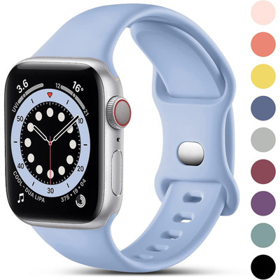 Silikon Sport Armband 41mm 40mm für Apple Watch Series 1-11, Lila