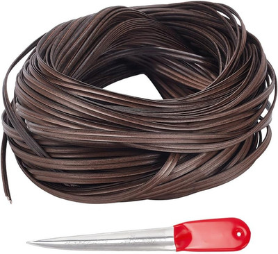 230FT Plastic Woven Material with Weaving Tool for Furniture Repair, 0.9Inch Bla