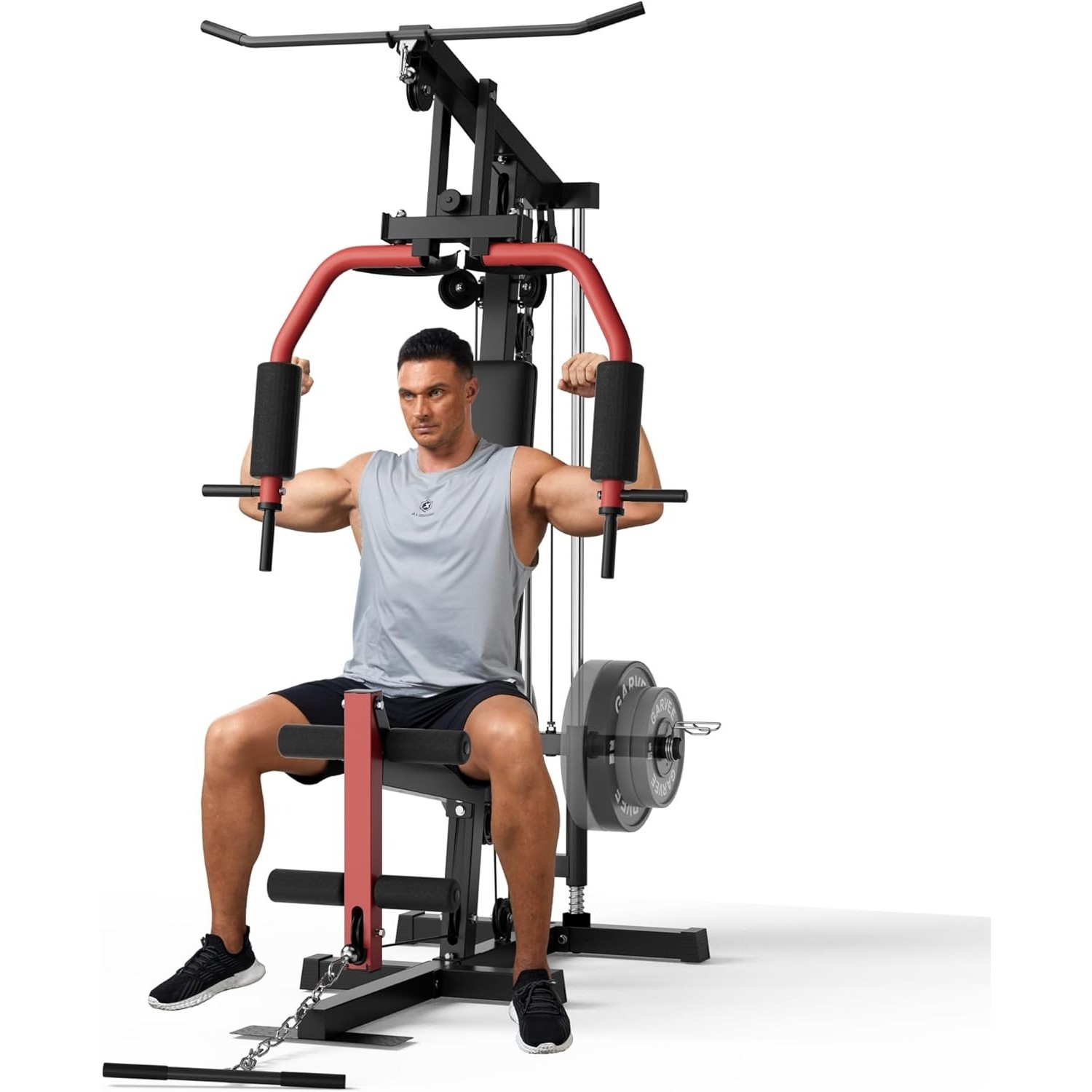 Multifunctional Home Gym Machine, 300LBS Capacity with Leg Press & Cable System
