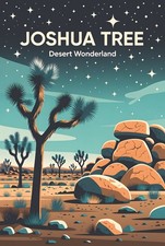 Joshua Tree National Park California USA Retro Travel Poster Print Wall Art