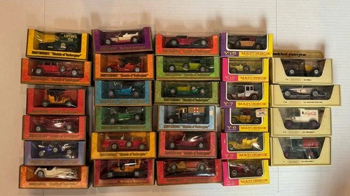 Matchbox Models of Yesteryear  Lot Of 28 Cars In Boxes Vintage 1969 1978