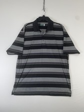 Ben Hogan Performance Polo Shirt Mens XL Black Striped Short Sleeve Golf Casual