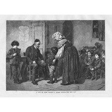 ROME Present - New Boy at a Roman School - Antique Print 1871