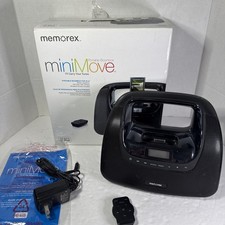 Memorex Mi3x MiniMove Portable iPod Boombox Black With Remote Power Cord