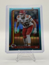 George Karlaftis 2025 Topps Chrome Football Kansas City Chiefs Teal /299