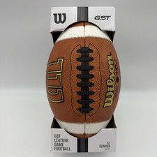 Wilson TDJ Junior GST Leather Football Game Ball WTF1321 USA Made Age 9-12 NEW