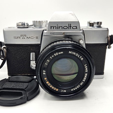 Minolta SRT MC-II 35mm SLR Film Camera with Minolta Rokkor-X PF 50mm f/2 Lens