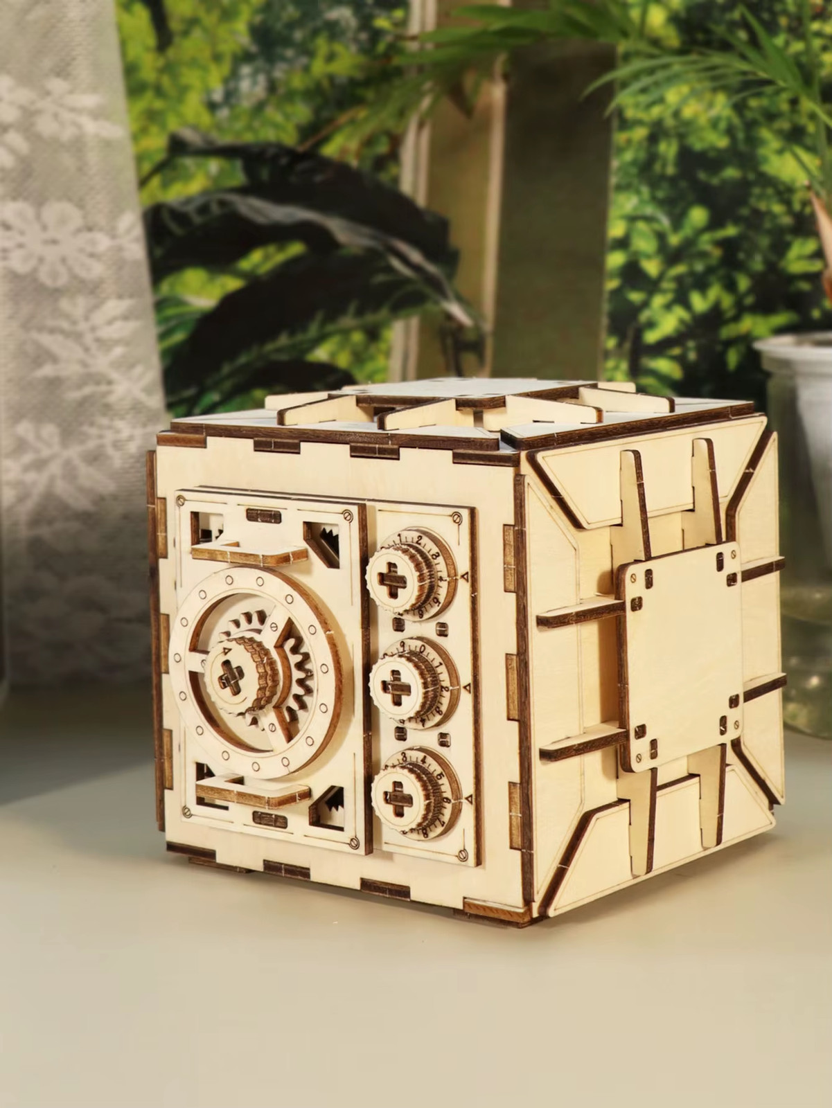DIY Wooden Locker Puzzle Box – 3D Brain Teaser Model Kit