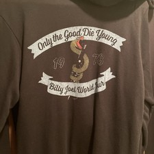Billy Joel World Tour 1978 Zip-Up Hoodie Black "Only the Good Die Young  Sz XL