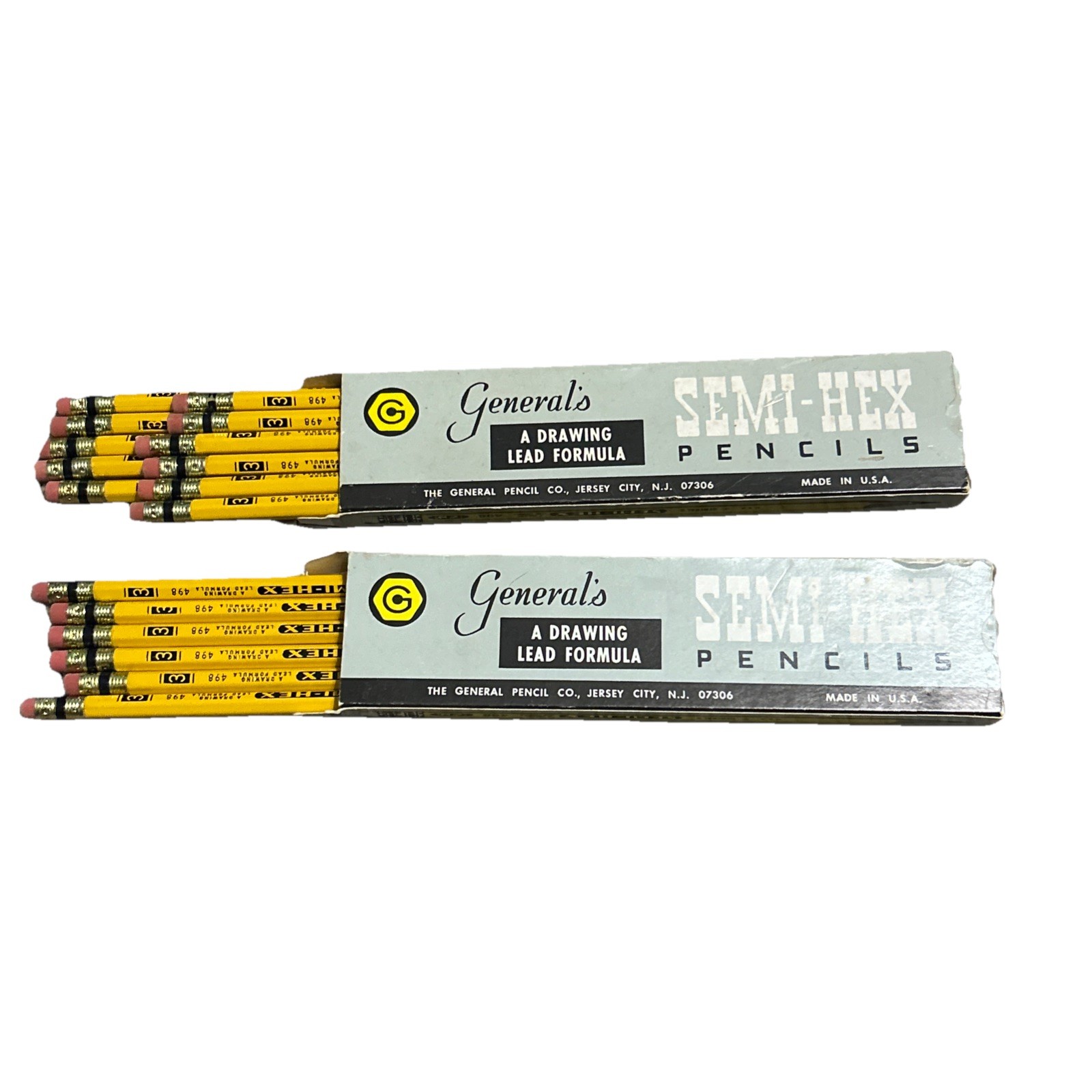 General Pencil Co 498 SEMI-HEX Pencils 3 Medium Hard USA NOS 16 Unsharpened