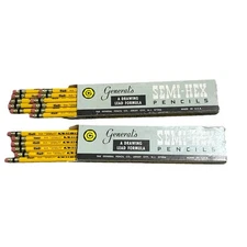 General Pencil Co 498 SEMI-HEX Pencils 3 Medium Hard USA NOS 16 Unsharpened