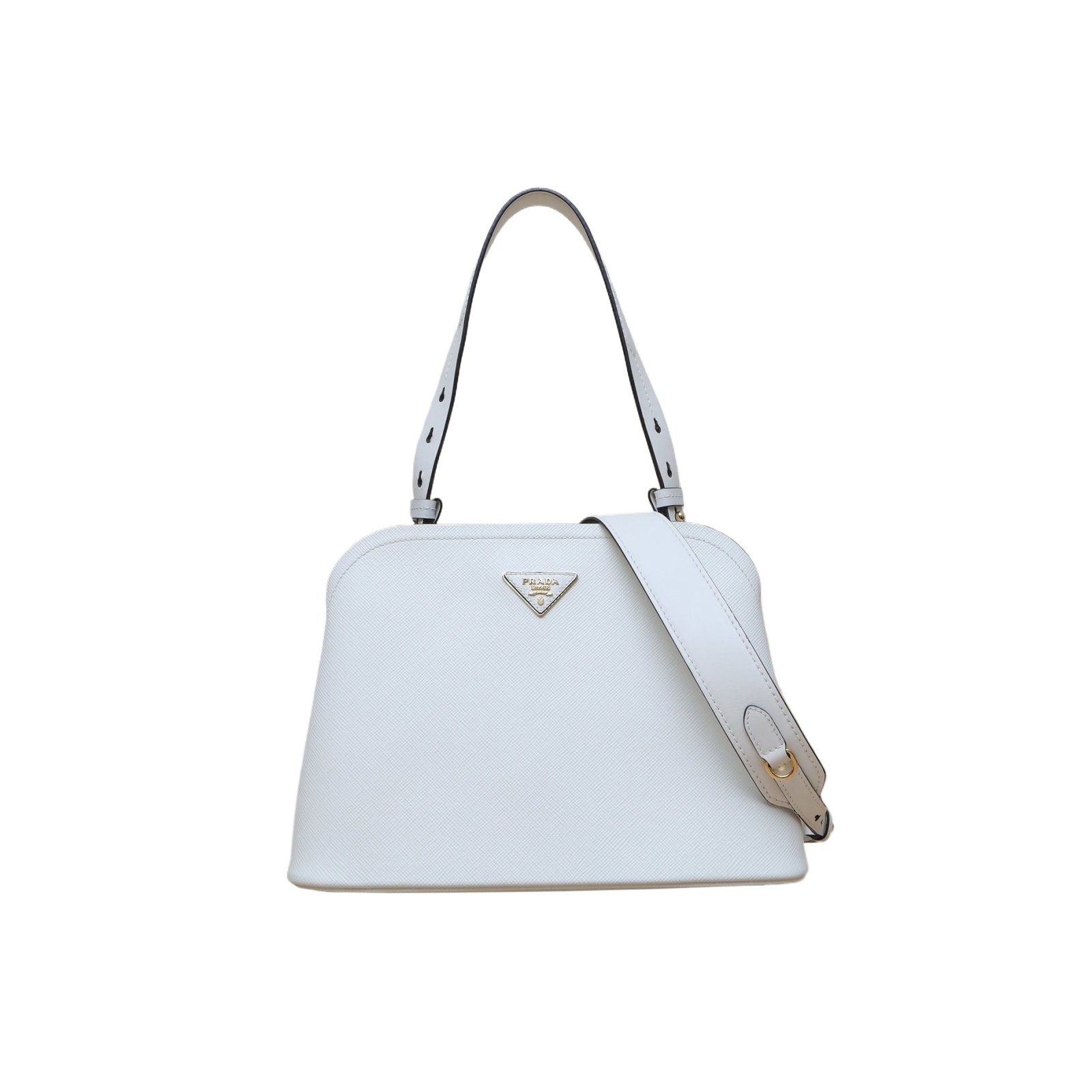 PRADA White matinee Shell Bag, Large Size, 31cm P235400281