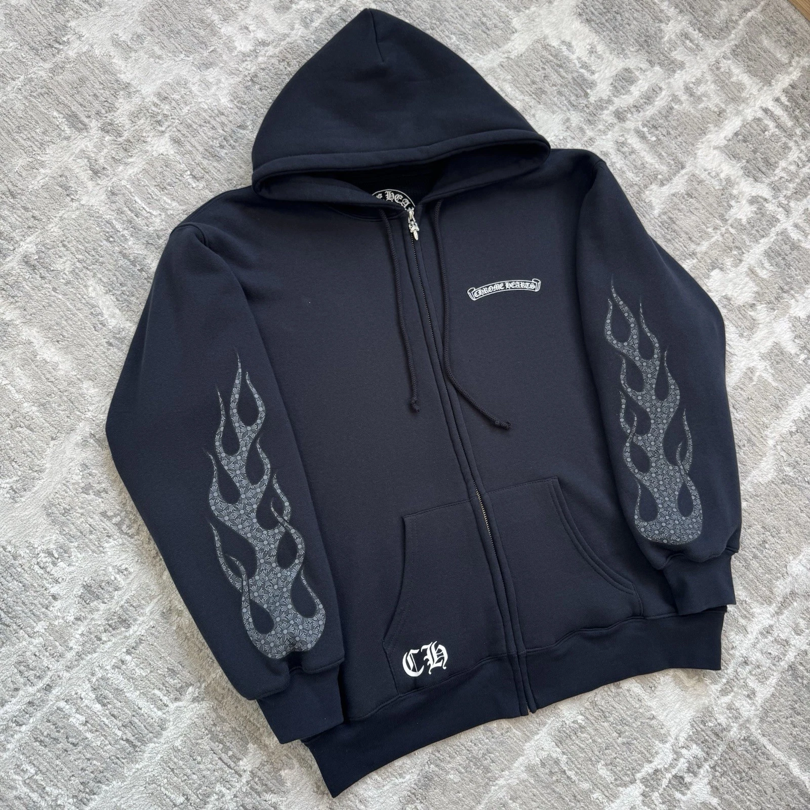 Chrome Hearts Flame Thermal Zip Up Hoodie