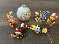 6 Vintage Winnie The Pooh  Friends Christmas Holiday Ornaments Lot Disney