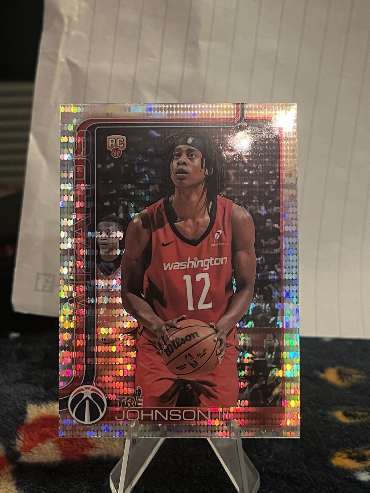 2025 Topps Chrome Basketball Tre Johnson III Rookie Pulsar #256 WIZARDS