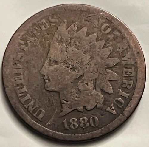 1880 Indian Head Cent Penny AG BN BN311