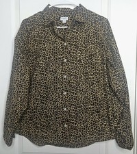J. Crew Cheetah Print Top Large Button Down Leopard Animal