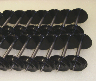 5 PAIR 10 AXLES OF WORLDS BEST ROLL-EZ Black Metal G Scale Train Wheels