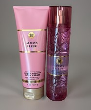 Set of 2 Bath  Body Works ALWAYS FLEUR Luxury Fine Fragrance Mist  Body Cream