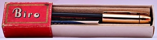 Rare 1954 Biro Retractable De Luxe with Monsanto Ruabon Million Man Hours Logo
