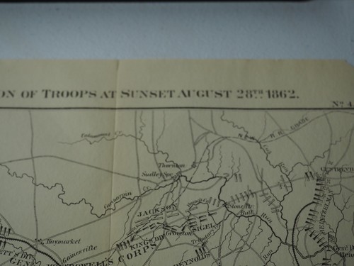 Vintage Map "Position of Troops at Sunset August 28th, 1862" - Picture 3 of 9