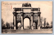 Postcard France Paris Tuileries Garden Arc de Triomphe du Carrousel 1929 O966