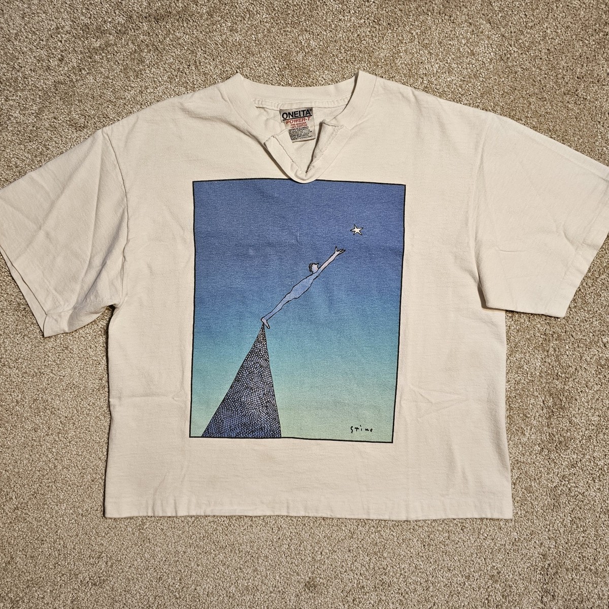 【XL】90s Richard Stine アートプリントTシャツ ONEITA Richard Stine 90s リチャードスタインヴィンテージアートTシャツ 【XL