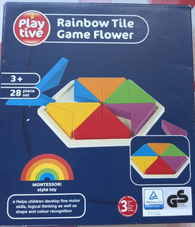 Montessori Style Toy Playtive Rainbow Tile Game Flower with 18 Patterns to build