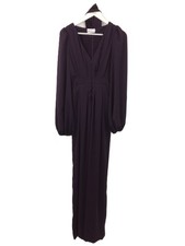 Kevan Jon Women's Jumpsuit Size 8 Purple Wide Leg Belted Zip Pleated New F1