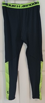 Brandneu mit Etikett Under Armour Jugend XL Cold Gear Leggings Baselayer schwarz Rugby Training