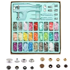 300 Sets Snaps with Snap Pliers, Snap Plastic Fasteners Button with Pliers To...
