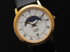 Montre Suisse Vintage Phase Lune Réf.40.010 Roman Date Qz 34mm Unisexe...