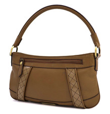 Borsa a tracolla BURBERRY Nova-Check in pelle marrone oliva autentica per...