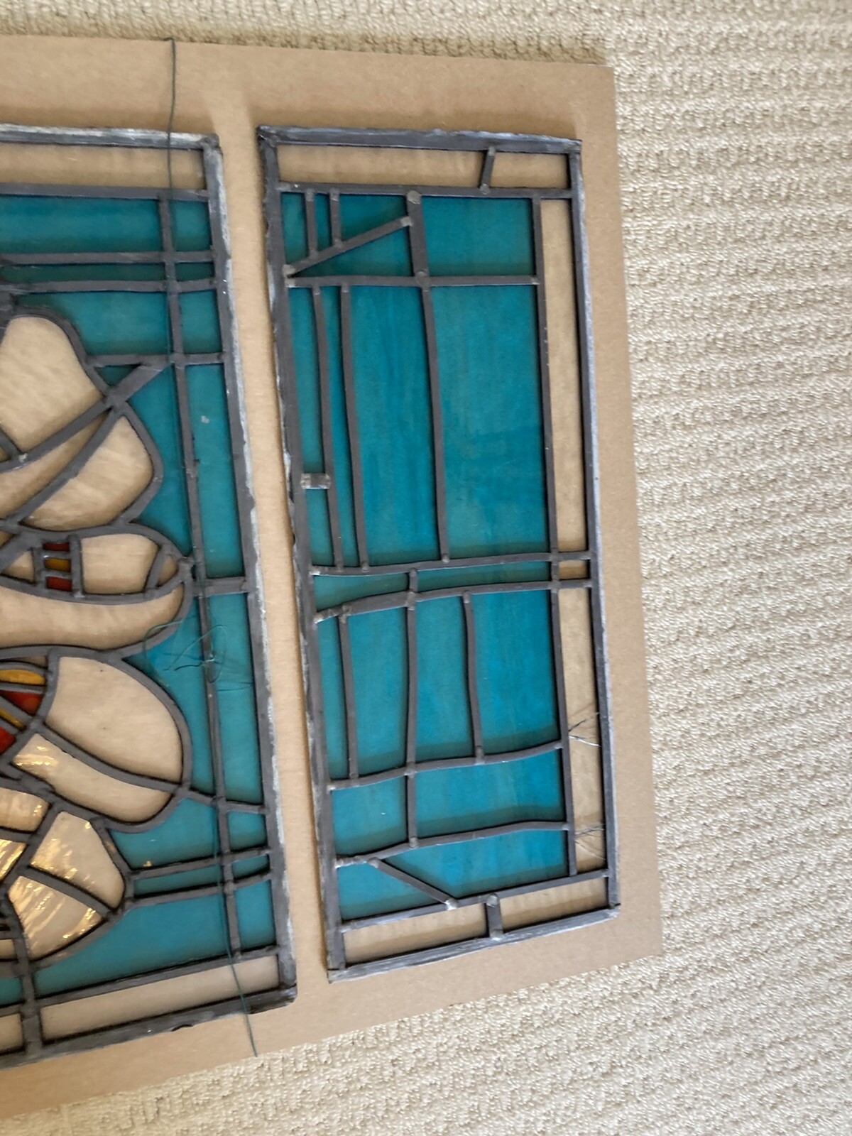 Original art deco stained glass panels eBay