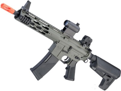 Krytac Alpha CRB Airsoft AEG Battery MOSFET Semi / Full Auto Rifle Foliage Green