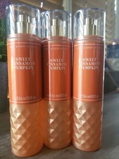 BATH BODY WORKS SWEET CINNAMON PUMPKIN FINE FRAGRANCE MIST BODY SPRAYS 8 OZ X3